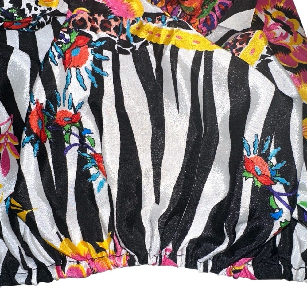 Antica Sartoria  By Giacomo Cinque Floral Off The Shoulder Crop Top - Picture 5 of 9